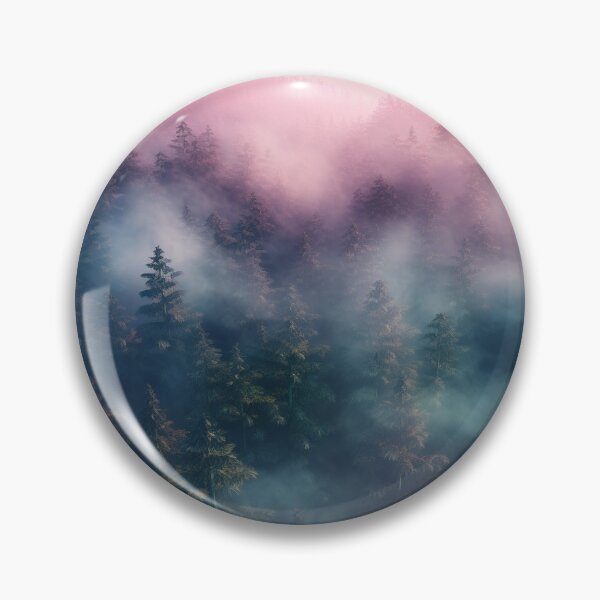Item preview, Neon pink blue green light pine forest dawn designed and sold by zand-n-zive.