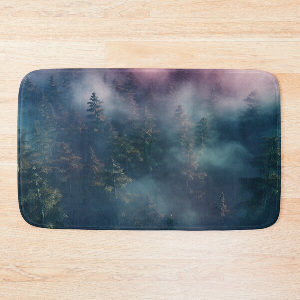Item preview, Neon pink blue green light pine forest dawn designed and sold by zand-n-zive.