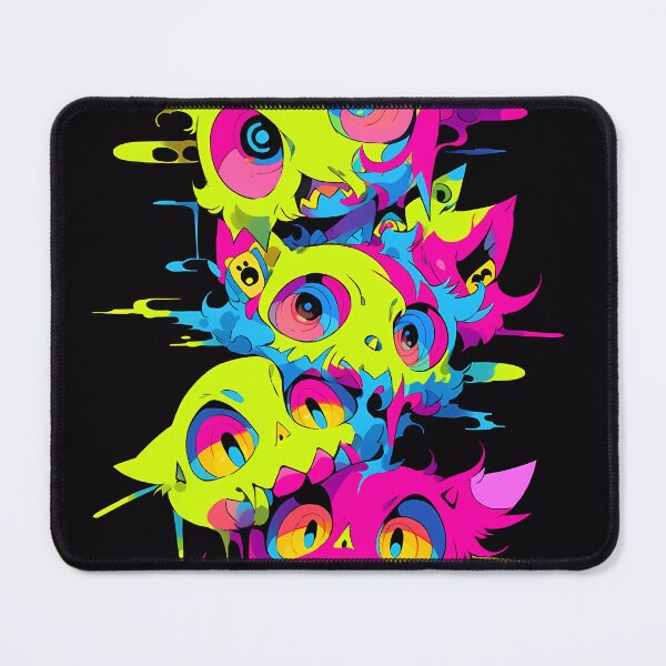 Item preview, “Neon Chatoyance: 4 Felines in Brilliant Hues” designed and sold by Art-Vortex-fr.