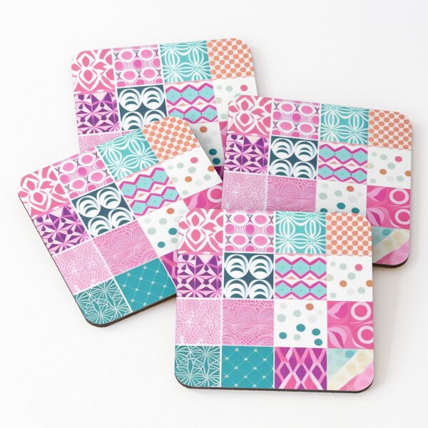Artikelvorschau, Pastellfarbenes Patchwork mit mehreren Mustern entworfen und verkauft von Roxburylane.