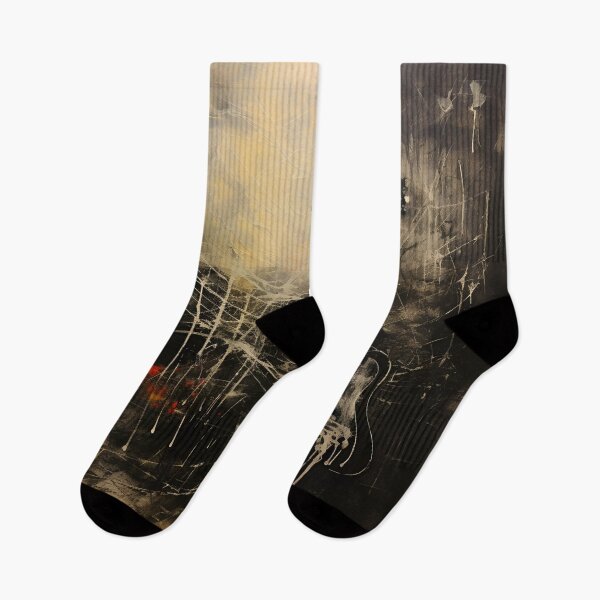 Item preview, dark abstract guitar print with spiderwebs designed and sold by dcrc.