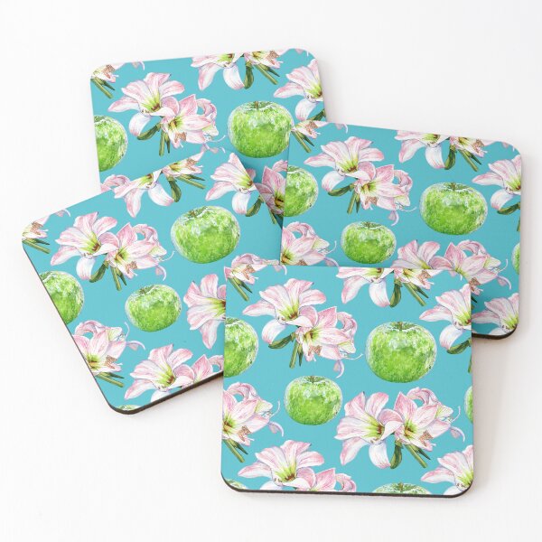 Item preview, Apples and Amaryllis Pattern Capri designed and sold by Katariina Purru.