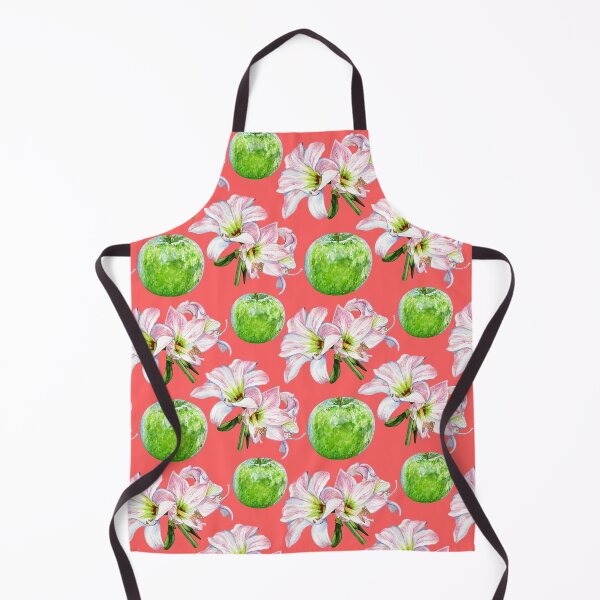 Item preview, Apples and Amaryllis Pattern Red designed and sold by Katariina Purru.