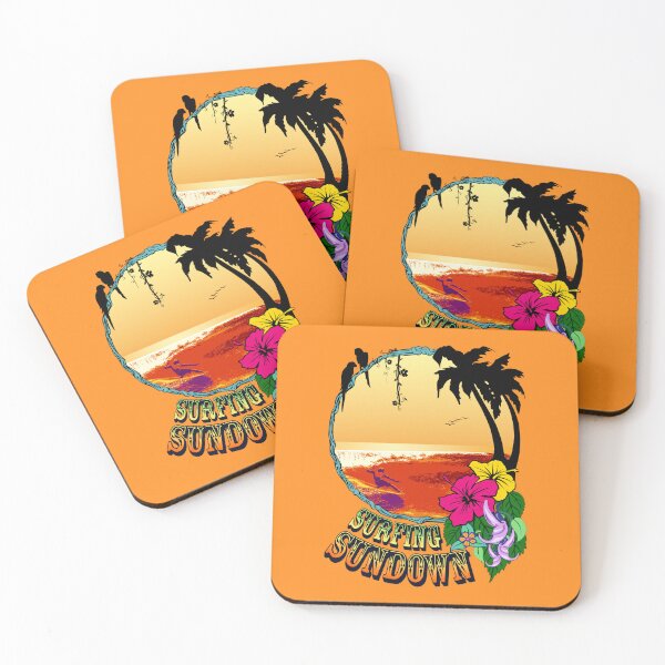 Item preview, Surfing Sundown - Retro Surf Design designed and sold by kernowerno.
