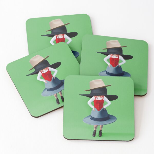 Item preview, Whimsical Surreal Collage Art: 'Wearing Many Hats' Solo in Green - Busy Multitasker Workaholic in Unique Red Jumper with Giant Hat designed and sold by GollyWillikers.