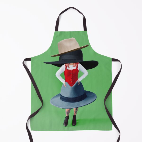Item preview, Whimsical Surreal Collage Art: 'Wearing Many Hats' Solo in Green - Busy Multitasker Workaholic in Unique Red Jumper with Giant Hat designed and sold by GollyWillikers.