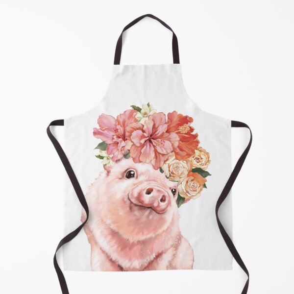 Item preview, Retrato de corona de flores de cerdito bebé A1 designed and sold by bignosework.