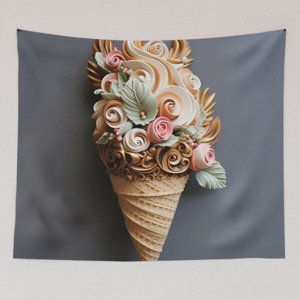 Item preview, Intricate detailed paper ice cream cone floral cornucopia designed and sold by dcrc.