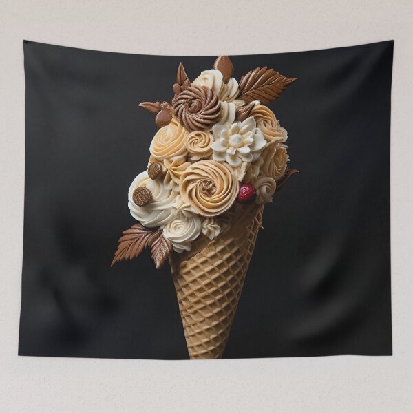 Item preview, Intricate detailed paper ice cream cone floral cornucopia designed and sold by dcrc.