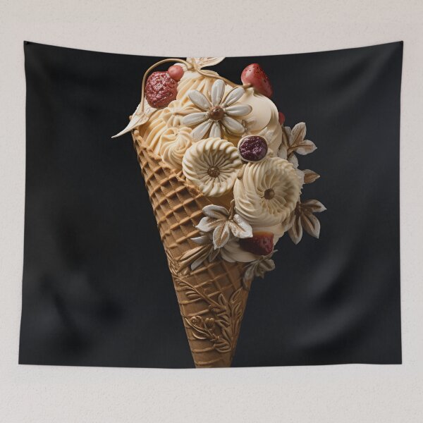 Item preview, Intricate detailed paper ice cream cone floral cornucopia designed and sold by dcrc.