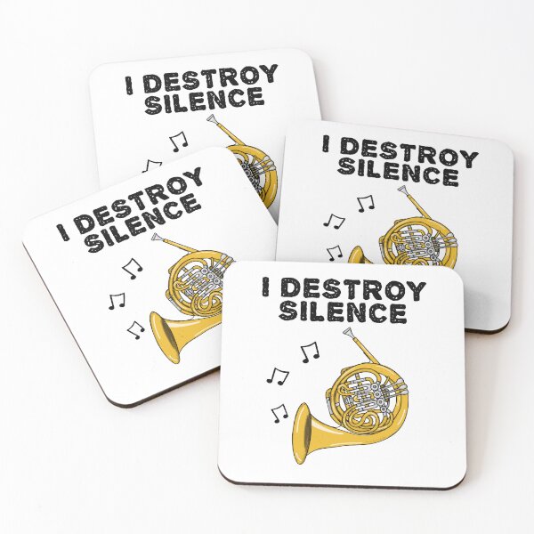Item preview, French Horn, I Destroy Silence, Hornist Brass Musician designed and sold by doodlerob.
