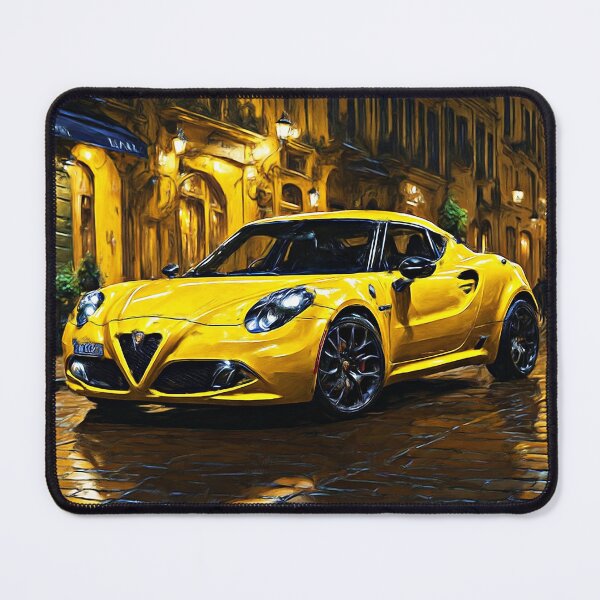 Item preview, Yellow Alfa Romeo 4c at night designed and sold by Glineur.