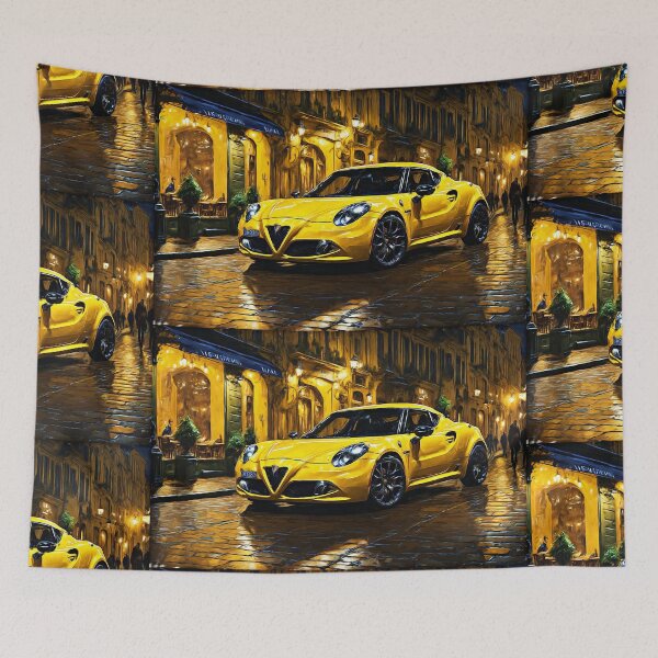 Item preview, Yellow Alfa Romeo 4c at night designed and sold by Glineur.
