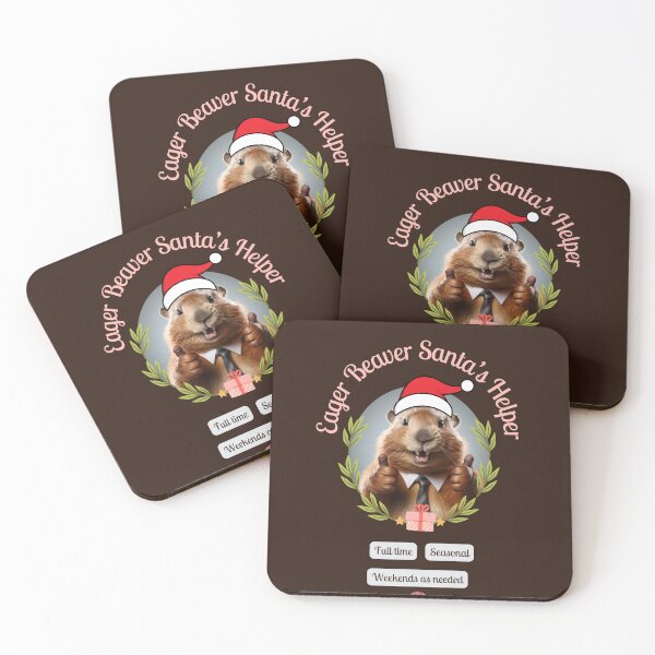 Item preview, Christmas Eager Beaver Santa's Helper designed and sold by AnnDard.