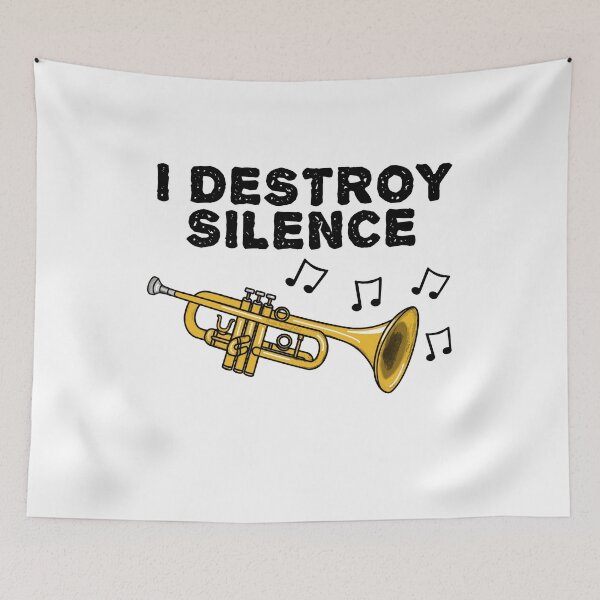 Item preview, Trumpet, I Destroy Silence, Trumpeter Brass Musician designed and sold by doodlerob.