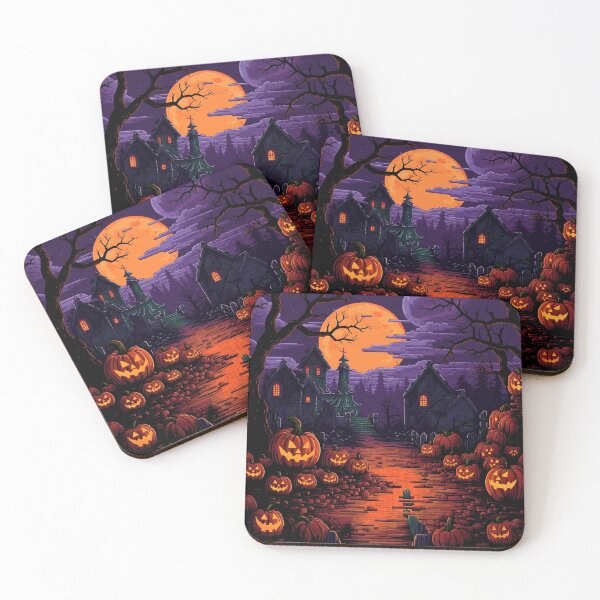 Item preview, Halloween Haunted Pixel Village  designed and sold by SapphireKunai.