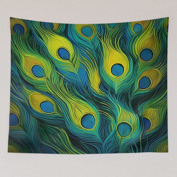 Item preview, Stunning colorful peacock feather art print designed and sold by dcrc.