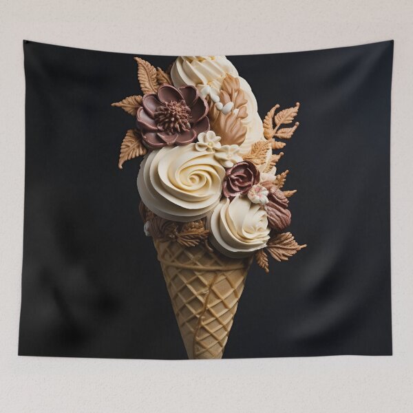 Item preview, Intricate detailed paper ice cream cone floral cornucopia designed and sold by dcrc.