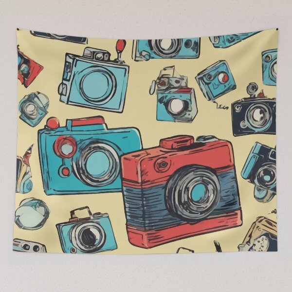 Item preview, Retro Cameras Illustration Pattern designed and sold by PuffM.