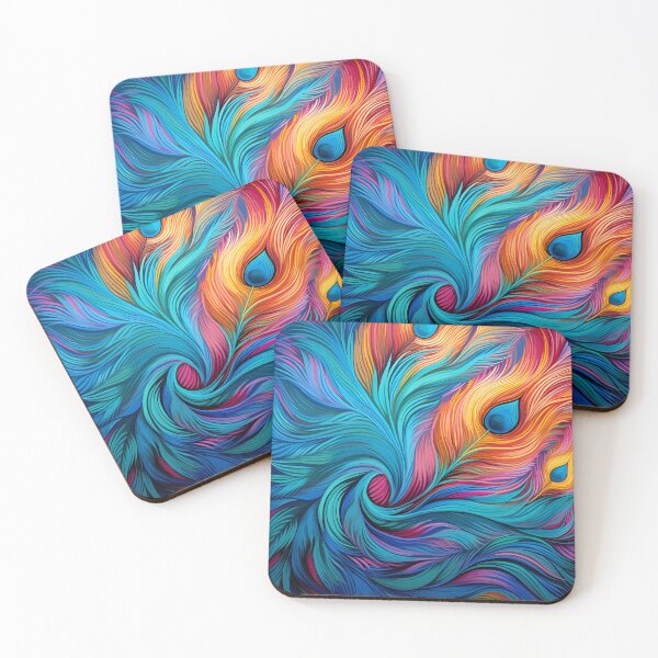 Item preview, stunning colorful peacock feather art print designed and sold by dcrc.