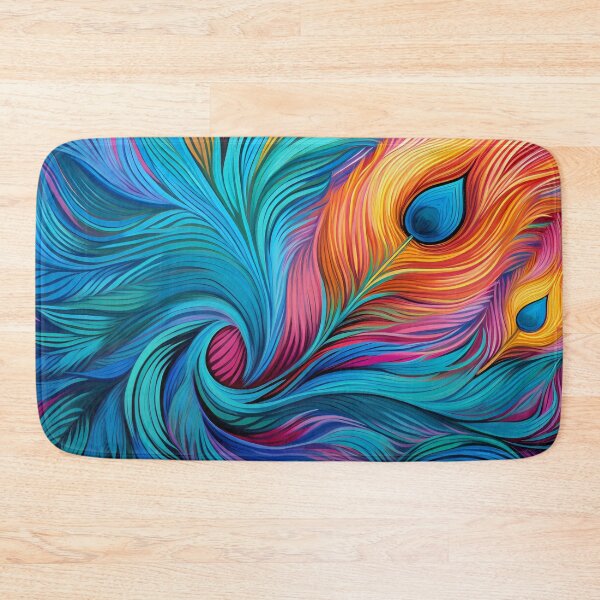 Item preview, stunning colorful peacock feather art print designed and sold by dcrc.