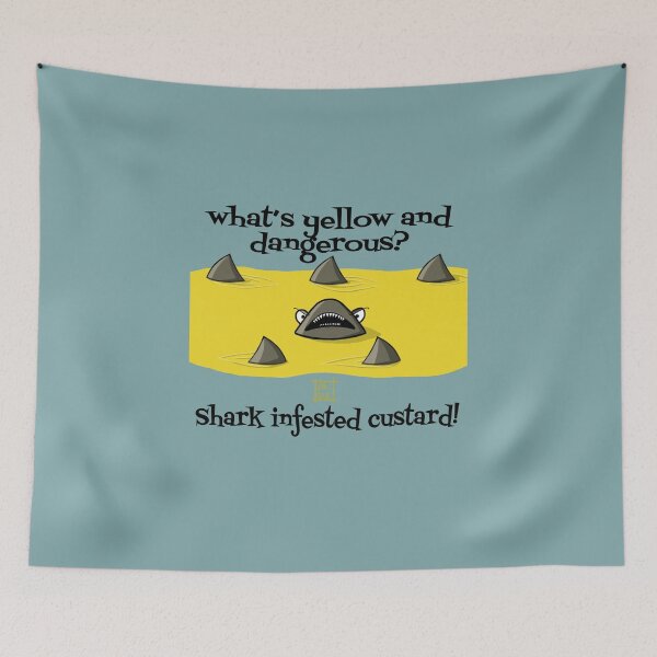 Item preview, What’s yellow and dangerous? Shark infested custard! designed and sold by a1niall.