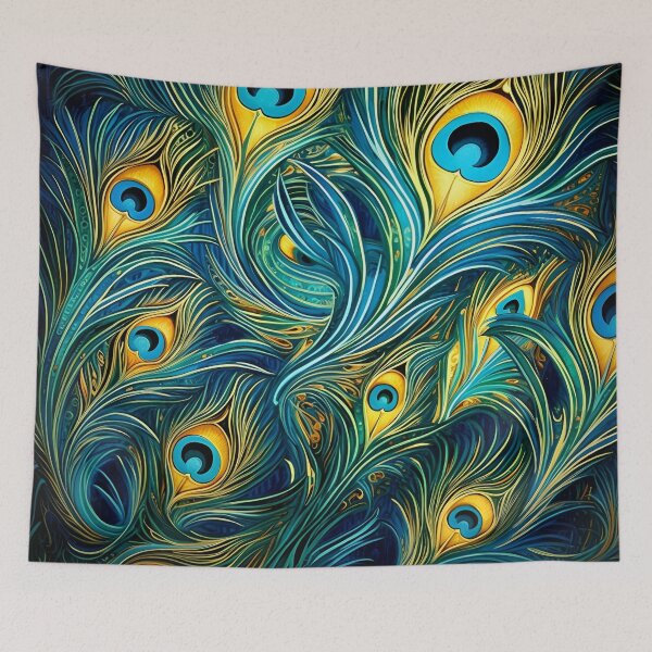 Item preview, stunning colorful peacock feather art print designed and sold by dcrc.