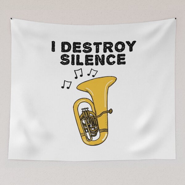 Item preview, Tuba, I Destroy Silence, Tubaist Brass Musician designed and sold by doodlerob.