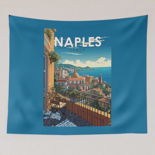 Item preview, Naples Italy Travel Art Vintage designed and sold by KrisSidDesigns.