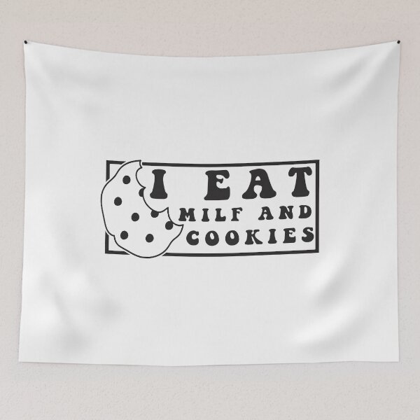 Item preview, I Eat Milf and Cookies Sticker Funny Adult Memes Joke Humor Quote designed and sold by Jesticker.