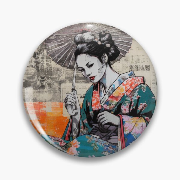 Artikelvorschau, Japanisch, Maiko, Haiku, Geisha, Porträt, Aquarell, Malerei, Geiko, Japan, Nihonga, Sumi-e, Kimono, Sakura, Blumen, Kirschblüte entworfen und verkauft von KsaveraArt.