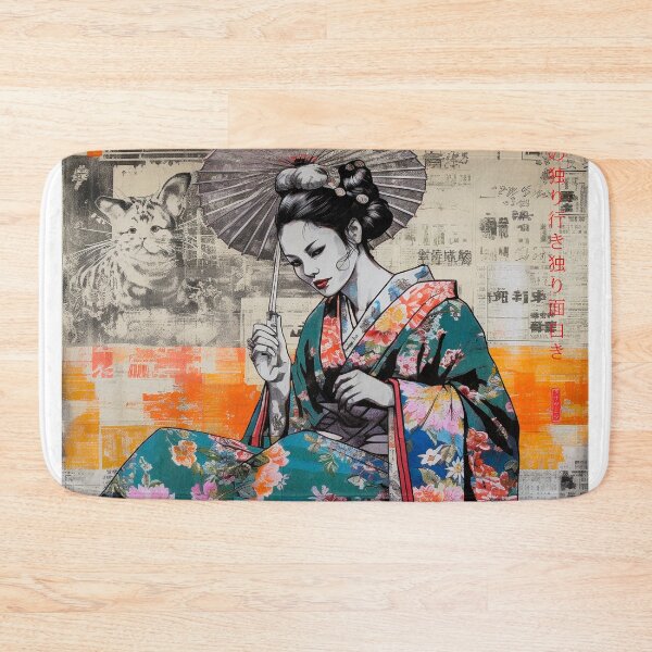 Item preview, Japanese, maiko, haiku, geisha, portrait, watercolor, painting, geiko, japan, nihonga, sumi-e, kimono, sakura, floral, cherry blossom designed and sold by KsaveraArt.