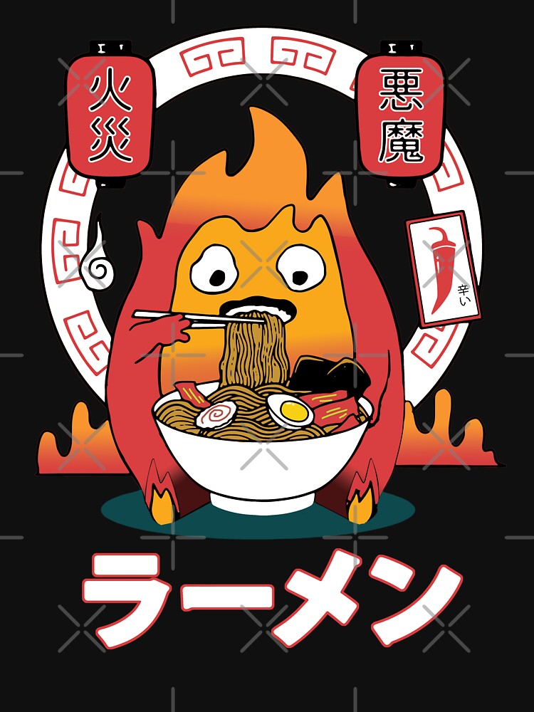 Thumbnail 7 von 7, Classic T-Shirt, Würziges Calcifer Studio Ghibli designt und verkauft von LucieBeeArt.