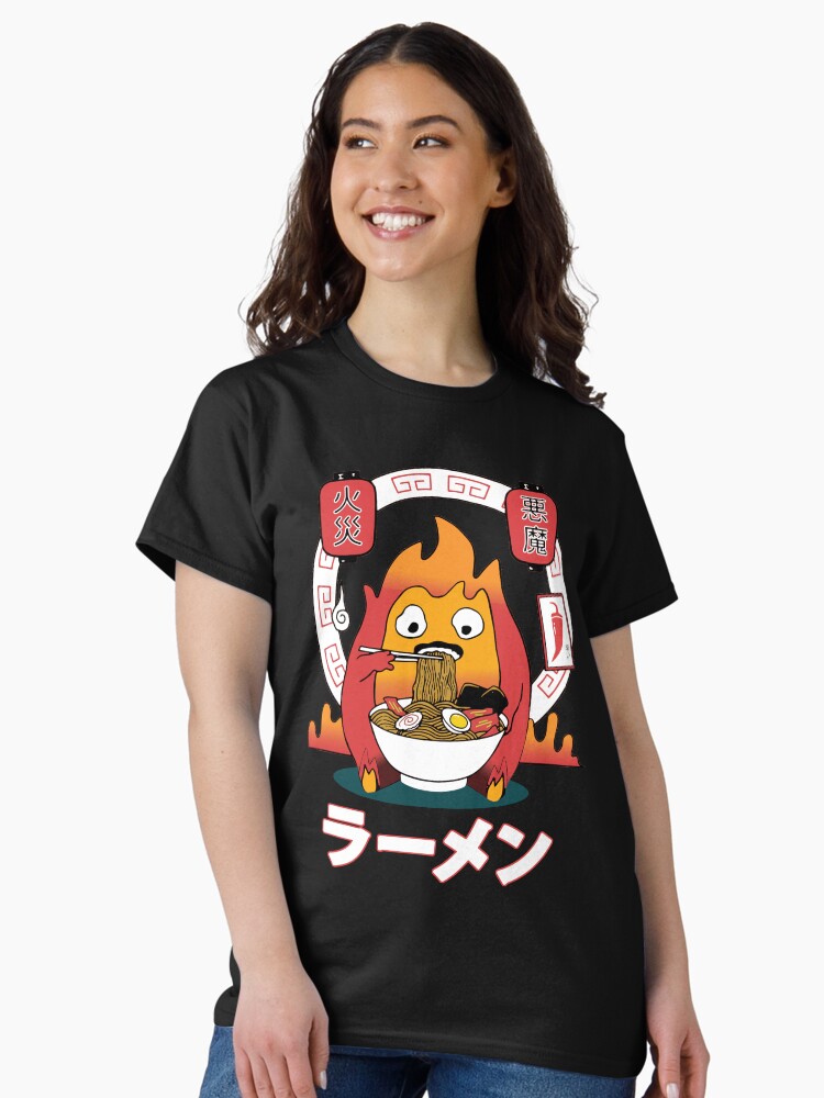 Thumbnail 2 von 7, Classic T-Shirt, Würziges Calcifer Studio Ghibli designt und verkauft von LucieBeeArt.