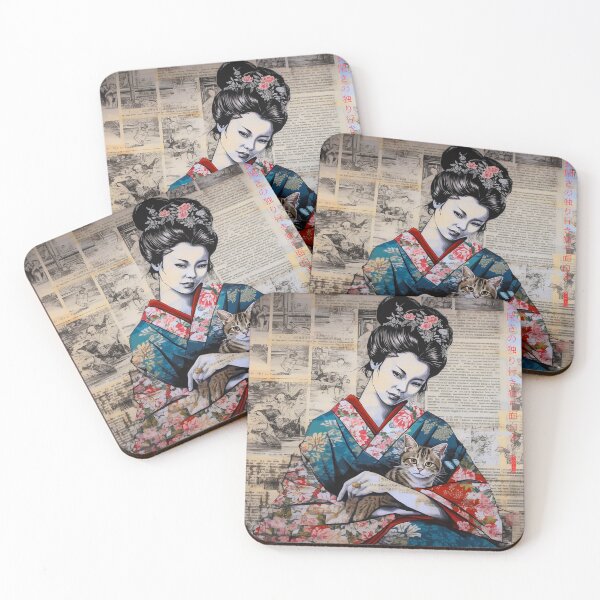 Artikelvorschau, Japanisch, Maiko, Haiku, Geisha, Porträt, Aquarell, Malerei, Geiko, Japan, Nihonga, Sumi-e, Kimono, Sakura, Blumen, Kirschblüte entworfen und verkauft von KsaveraArt.