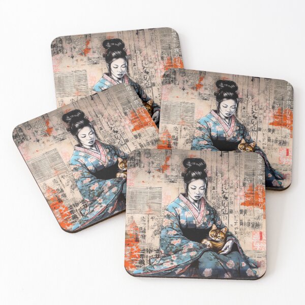 Artikelvorschau, Japanisch, Maiko, Haiku, Geisha, Porträt, Aquarell, Malerei, Geiko, Japan, Nihonga, Sumi-e, Kimono, Sakura, Blumen, Kirschblüte entworfen und verkauft von KsaveraArt.