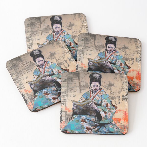 Artikelvorschau, Japanisch, Maiko, Haiku, Geisha, Porträt, Aquarell, Malerei, Geiko, Japan, Nihonga, Sumi-e, Kimono, Sakura, Blumen, Kirschblüte entworfen und verkauft von KsaveraArt.