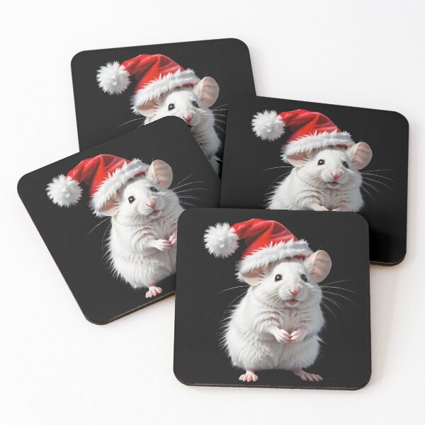 Item preview, Mouse in Santa's hat - cute Christmas pattern designed and sold by My-fake-places.