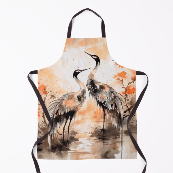 Item preview, Japanese, crane, haiku, geisha, sunset, watercolor, painting, sunrise, japan, nihonga, sumi-e, zen, sakura, floral, cherry blossom designed and sold by KsaveraArt.