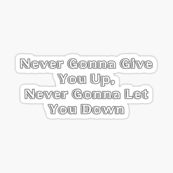 Custom Never Gonna Give you Up Rick Astley Spotify Code sticker