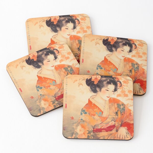 Artikelvorschau, Japanisch, Maiko, Haiku, Geisha, Porträt, Aquarell, Malerei, Geiko, Japan, Nihonga, Sumi-e, Kimono, Sakura, Blumen, Kirschblüte entworfen und verkauft von KsaveraArt.