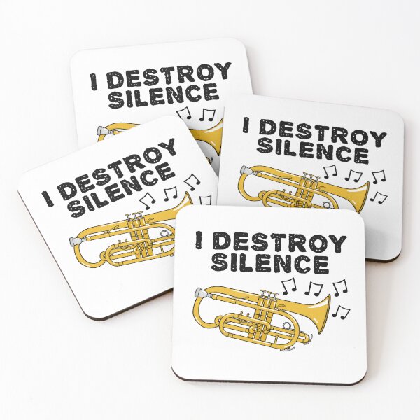Item preview, Cornet Player, I Destroy Silence, Cornetist Brass Musician designed and sold by doodlerob.