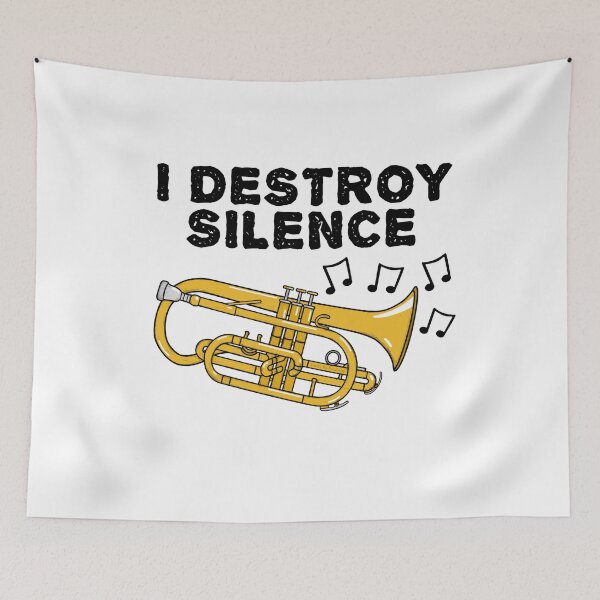 Item preview, Cornet Player, I Destroy Silence, Cornetist Brass Musician designed and sold by doodlerob.