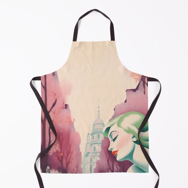 Item preview, French woman. Vintage retro illustration in soft pastel wine colors designed and sold by GoldenTimesCafe.