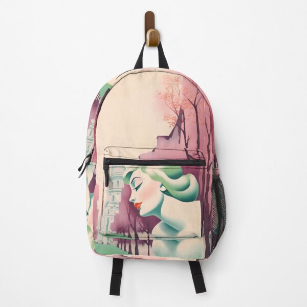 Item preview, French woman. Vintage retro illustration in soft pastel wine colors designed and sold by GoldenTimesCafe.