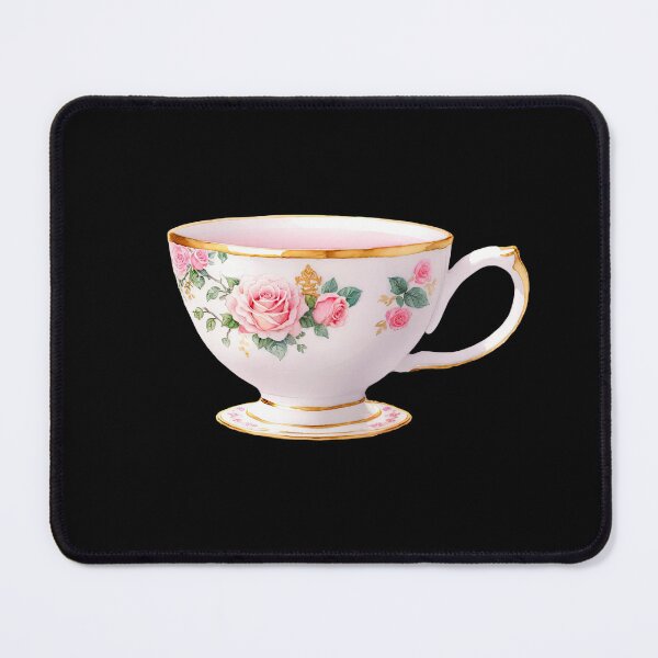 Item preview, Rose-Adorned Tea Cup designed and sold by pixclipart.