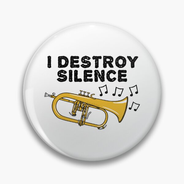 Item preview, Flugelhorn Player, I Destroy Silence, Hornist Brass Musician designed and sold by doodlerob.