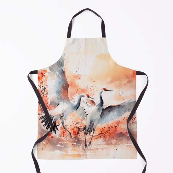 Item preview, Japanese, crane, haiku, geisha, sunset, watercolor, painting, sunrise, japan, nihonga, sumi-e, zen, sakura, floral, cherry blossom designed and sold by KsaveraArt.