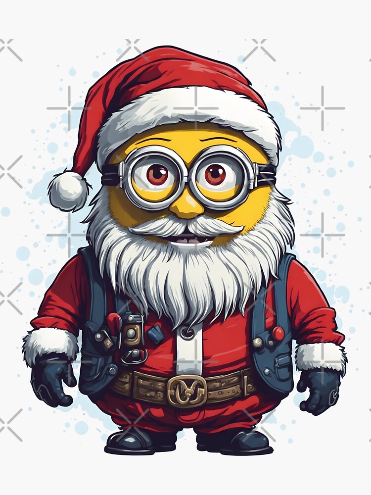 Cool Bearded Minion Santa | Sticker