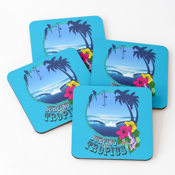 Item preview, Surfing The Cool Tropics - Retro Surf Design designed and sold by kernowerno.